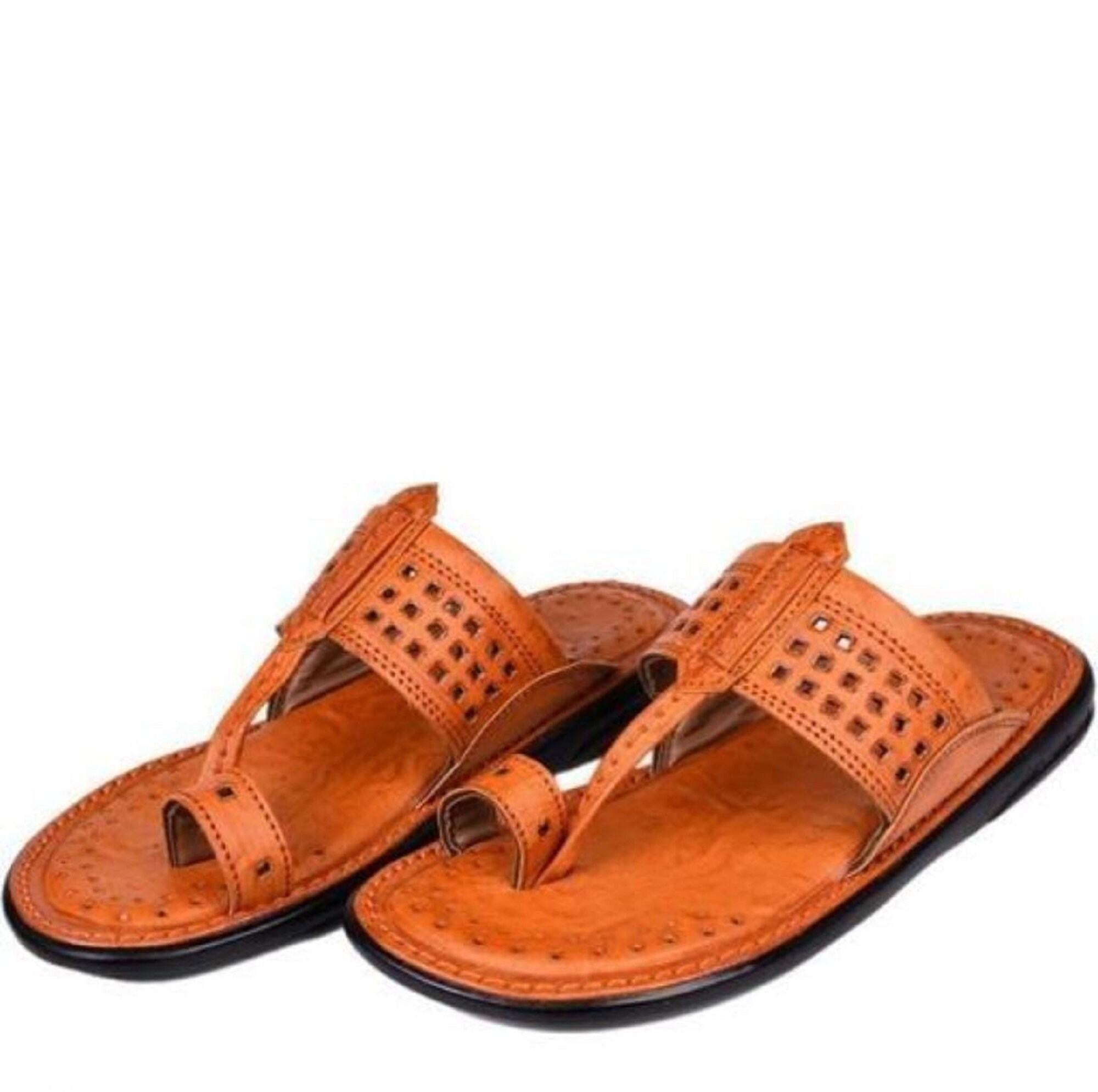 Dark Brown Leather Sandals for Men Open Toe Mens Sandals Etsy