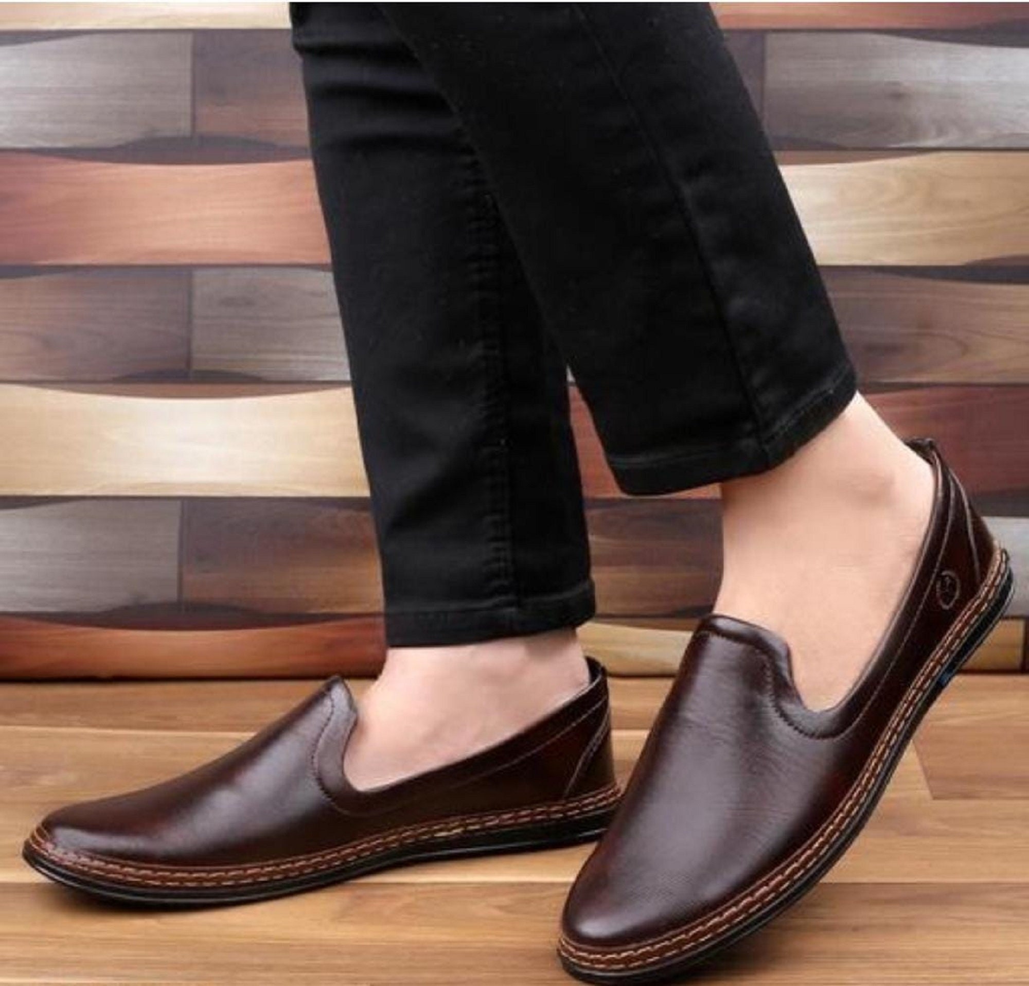 Brand Mens Formal Shoes Genuine Leather Coiffeur Brown Dress