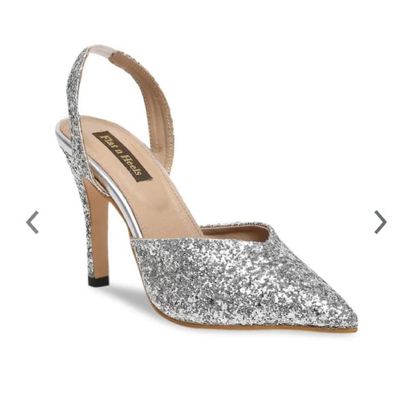 Silver Glitter Shoes Etsy