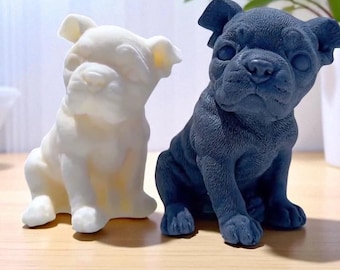 Boston Terrier Bliss: Handcrafted Candle in Adorable Pup Shape
