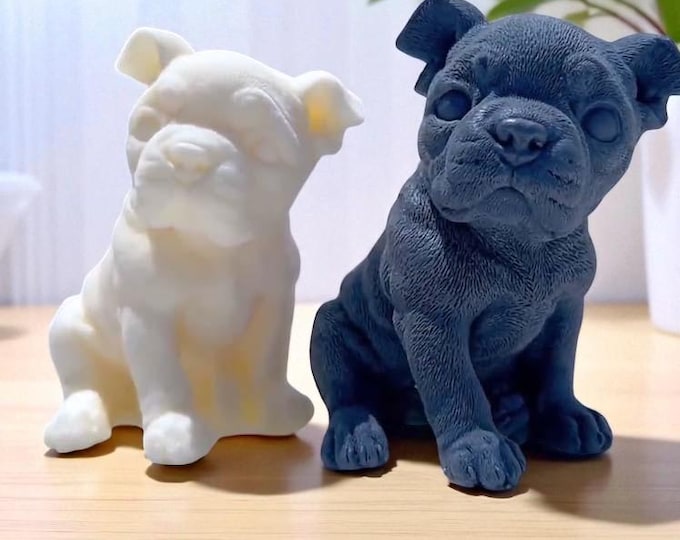 Boston Terrier Bliss: Handcrafted Candle in Adorable Pup Shape