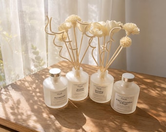 4 oz Frosted Glass Room Diffuser with Blooming Reed Set