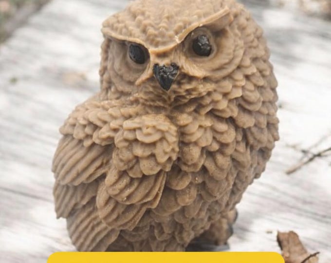 CLEARANCE SALE - Ready made Unique Owl Candle with Intricate Details