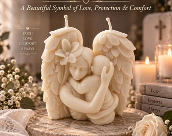 Angel and Baby Candle, Memorial Angel Candle, Baby Loss Gift, Remembrance Gift, Sympathy Gift, Guardian Angel Home Decor