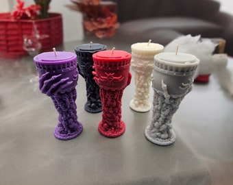 Skull Chalice of the Skeleton Hand Candle