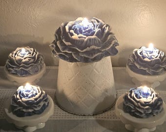 Blooming Peony Candle Set: Elegant Floral Decor