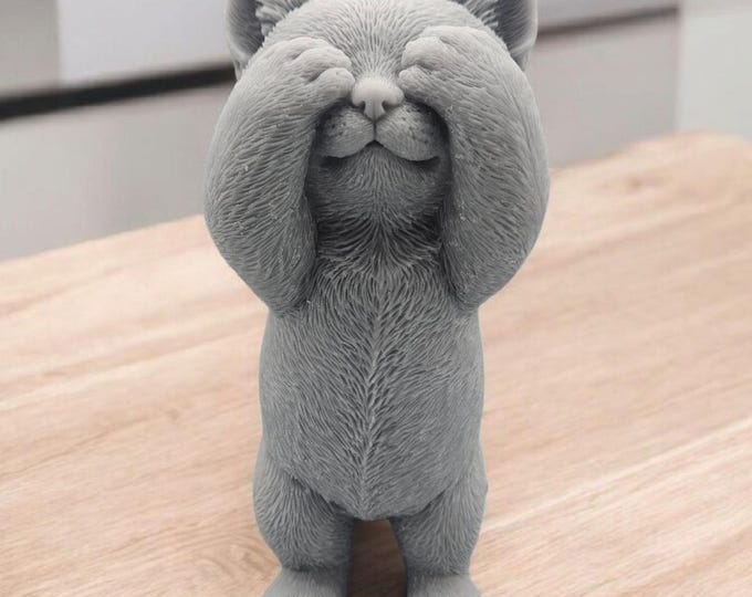 Peek-A-Boo Kitten Pillar Candle