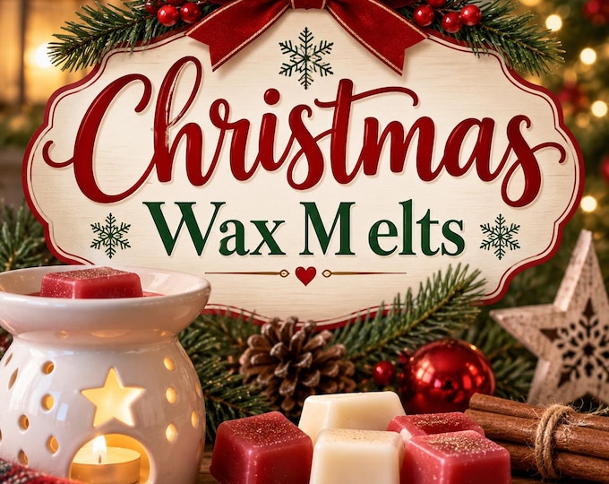 Hand-Poured Christmas Wax Melts, Holiday Home Fragrance, Cozy Winter Scents