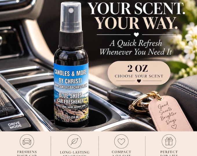 Car Air Freshener Spray, Car Freshener, Car Fragrance Spray, 2 oz Car Spray, Auto Air Freshener, Choose Your Scent