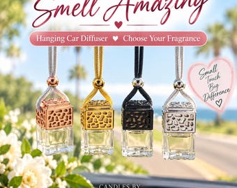 Car Diffuser Air Freshener | Hanging Car Freshener | Refillable Scented Car Diffuser | Car Accessory | New Car Gift