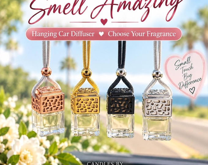Car Diffuser Air Freshener | Hanging Car Freshener | Refillable Scented Car Diffuser | Car Accessory | New Car Gift