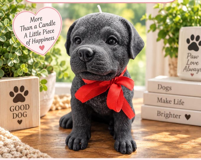 Puppy Dog Candle, Large Sculptural Dog Candle, Dog Lover Gift, Dog Mom Gift, Handmade Decorative Candle
