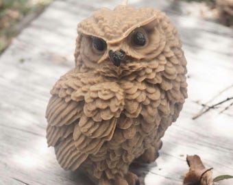 Unique Owl Candle with Intricate Details