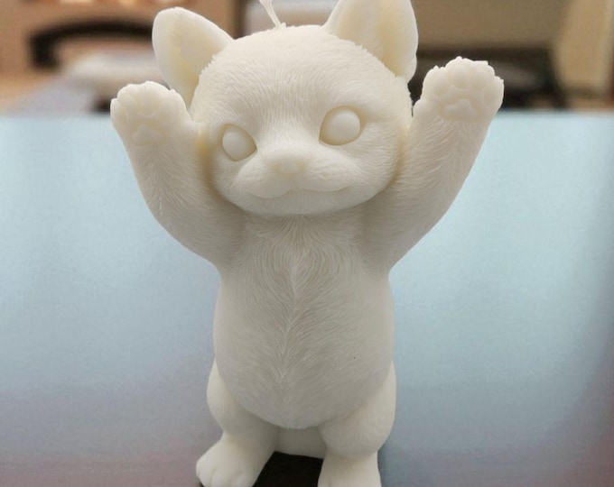 Playful Kitten Candle - Decorative Cat Figurine - Fun Pet Lover Gift