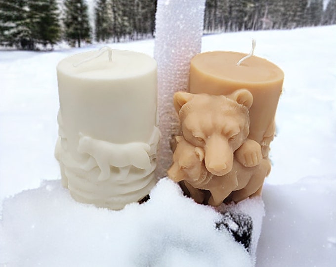 Momma Bear and Cub Candle