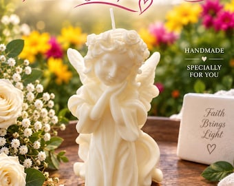 Kneeling Angel Candle, Memorial Gift, Sympathy Gift, Remembrance Candle, Spiritual Home Decor, Angel Lover Gift