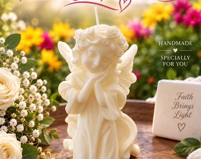 Kneeling Angel Candle, Memorial Gift, Sympathy Gift, Remembrance Candle, Spiritual Home Decor, Angel Lover Gift
