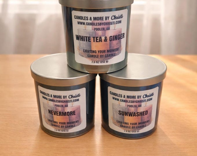 7.5 oz Metallic Blue Scented Candle