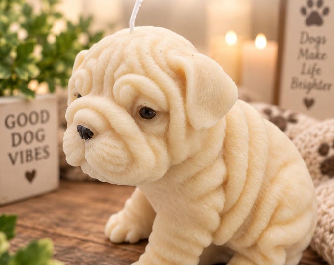 Bulldog Candle, English Bulldog Gift, Dog Lover Gift, Decorative Dog Candle, Bulldog Decor, Dog Mom Gift