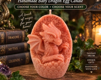 Baby Dragon Egg Candle, Dragon Lover Gift, Fantasy Candle, Hatching Dragon Candle, Gamer Gift, Fantasy Decor