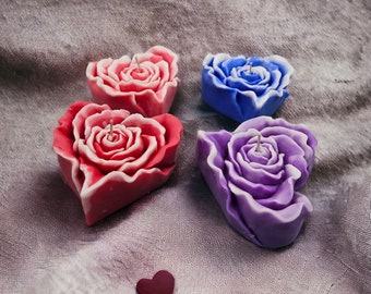 Rosey Heart Candle