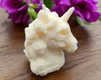 Enchanted Unicorn Skull Candle