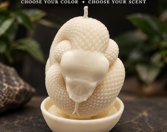 Coiled Snake Candle, Serpent Candle, Snake Lover Gift, Sculptural Candle, Reptile Decor, Scented Snake Candle, Unique Handmade Gift