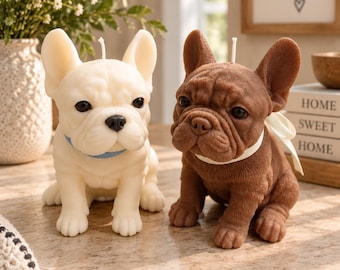 French Bulldog Candle, Frenchie Gift, Dog Lover Gift, Handmade Scented Decorative Candle, French Bulldog Decor