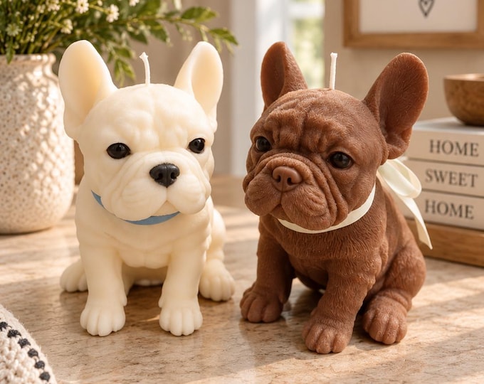 French Bulldog Candle, Frenchie Gift, Dog Lover Gift, Handmade Scented Decorative Candle, French Bulldog Decor