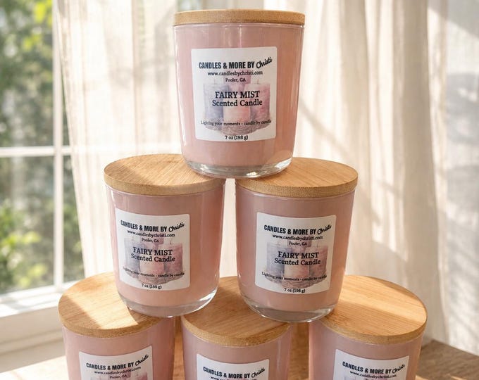 Fairy Mist Candle – 7 oz Pink Iridescent Jar | Home Decor Candle
