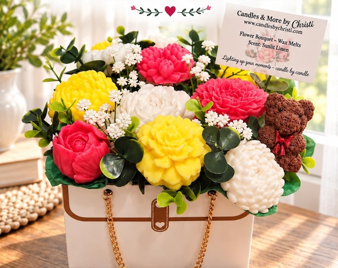 Floral Wax Melt Bouquet | Scented Wax Flowers | Choose Your Colors & Fragrance | Unique Gift for Her
