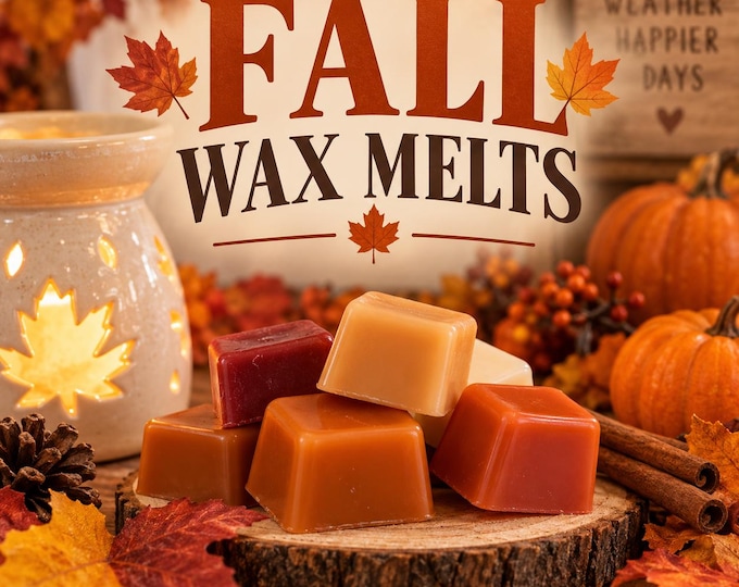 Hand-Poured Fall Wax Melts, Autumn Scents, Cozy Home Fragrance (Pumpkin Harvest)