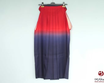 Traditional Japanese Hakama for Women andon Bakama 88cm Blue and Red