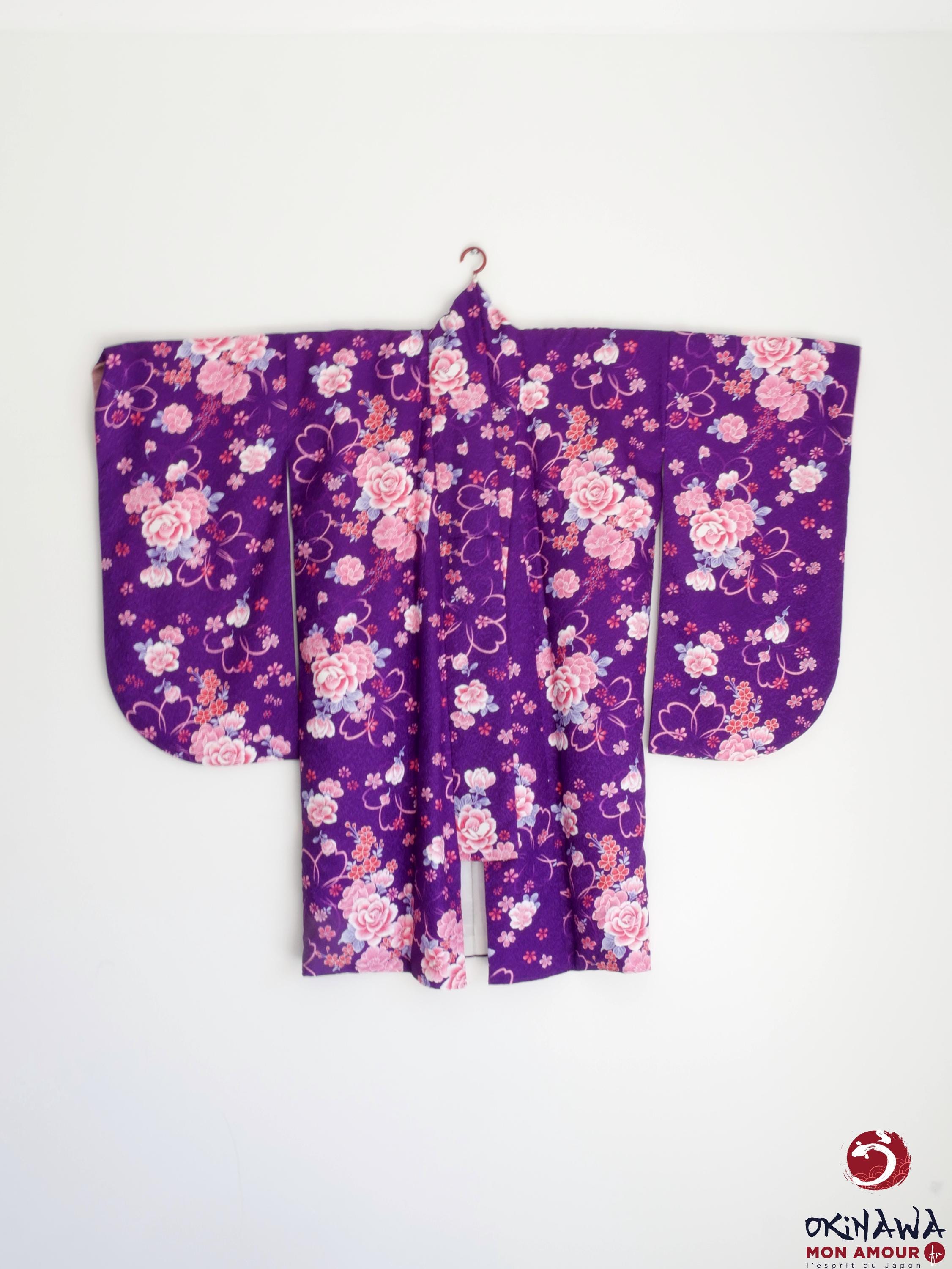 【リメイク】kimono暖簾 紫　purple リメイク】kimono暖簾 紫 purple リメイク】kimono暖簾 紫 purple
