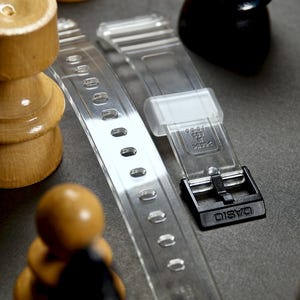 Äkta Casio 18 mm transparent klockarmband för F-91W F-105W F-106 F-28W F-94W A168 - Transparent 18 mm klockarmband för Casio-modeller
