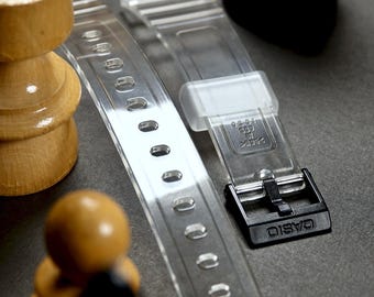 Genuine Casio 18mm Transparent Watch Strap for F-91W F-105W F-106 F-28W F-94W A168 - Clear 18mm Watch Band for Casio Models