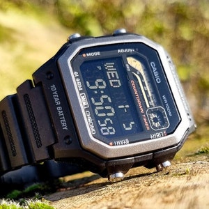 Stealth One Mod - Modified Watch Based on Casio WS-1600 –Custom Casio - Black Casio WS1600 Digital Modified Watch Hydromod - Gift for him