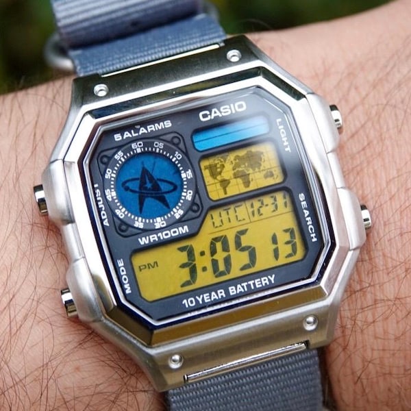 Enterprise Royale – Modified Casio AE-1200 - Star Trek inspired watch - Custom Casio Royale - Digital Mod - Captian Kirk - Spock's brain