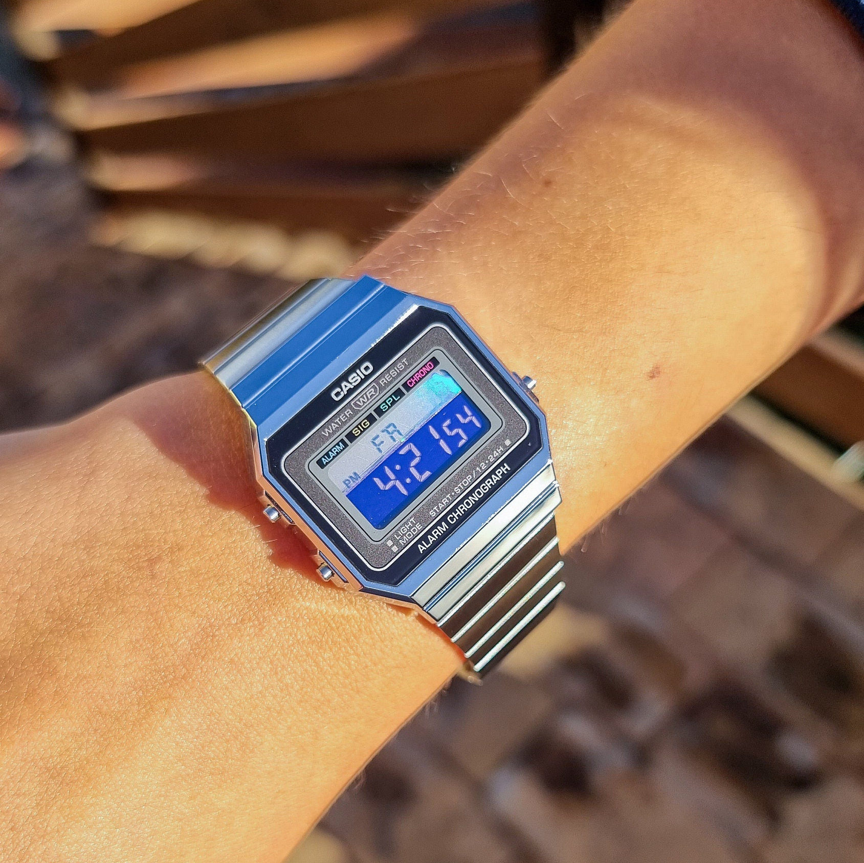 Casio Watch Modified Custom Casio Mod Vintage Casio Liquid Purple Digital Watch Gift for Her Thinner Than Casio AE 1200 and Casio F 91W Etsy UK