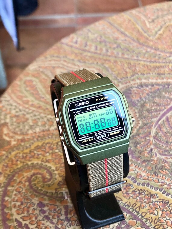 Casio watch army green sale