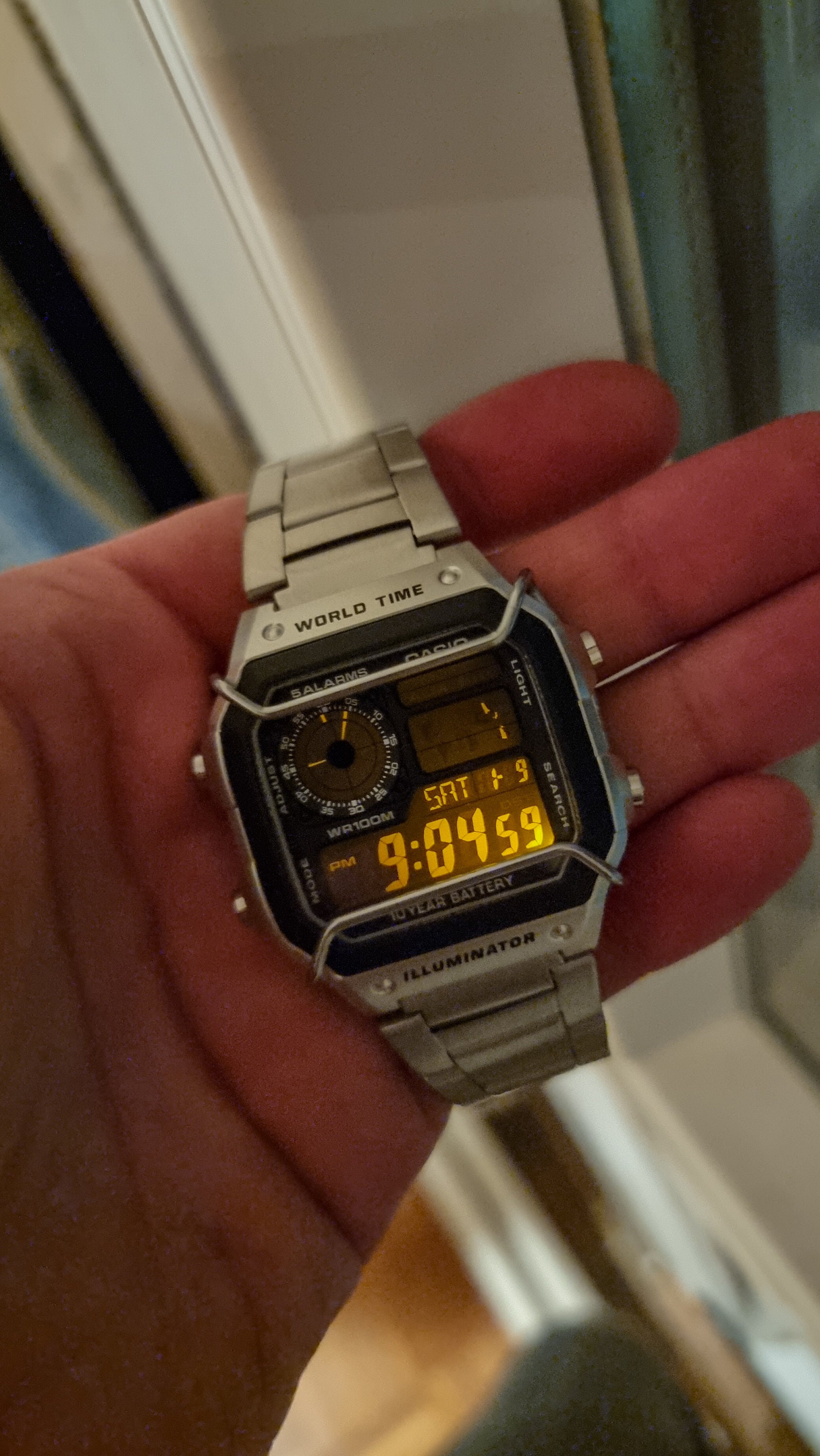 Custom Casio AE 1200WHD Midnight Royale Custom Vintage Casio Watch Purple Screen Metal Bracelet Chrome Guard Oil Fill Etsy