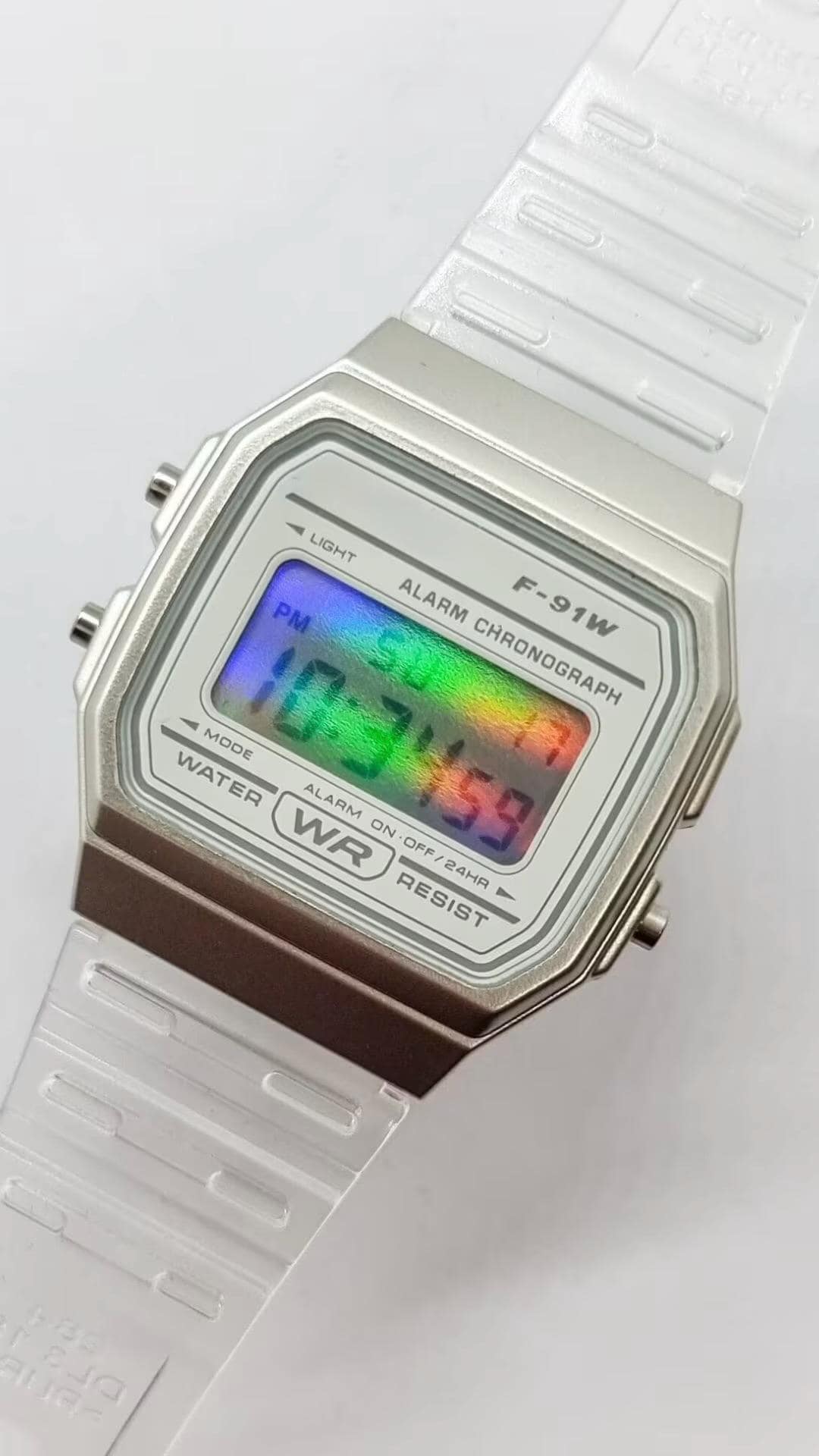 Chameleon – Modified Watch Based on Casio F-91W – White Custom