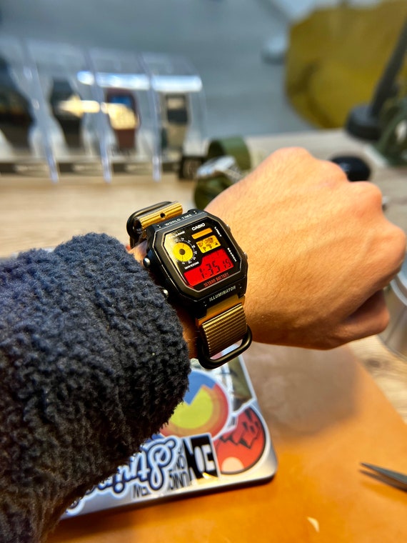 Desert Cruiser – Modified Watch Based on Casio AE-1200 – Red