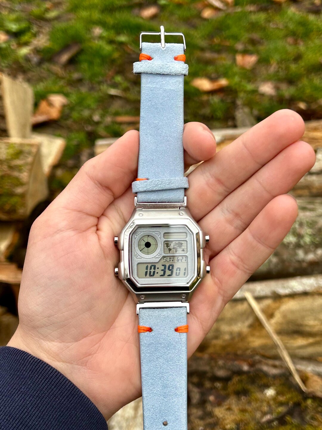 Buy Skyline Royale – Modified Watch Based on Casio AE-1200 – Full Metal  Build With Sky Blue Strap – CNC Case – Custom Digital Casio Royale Mod  Online