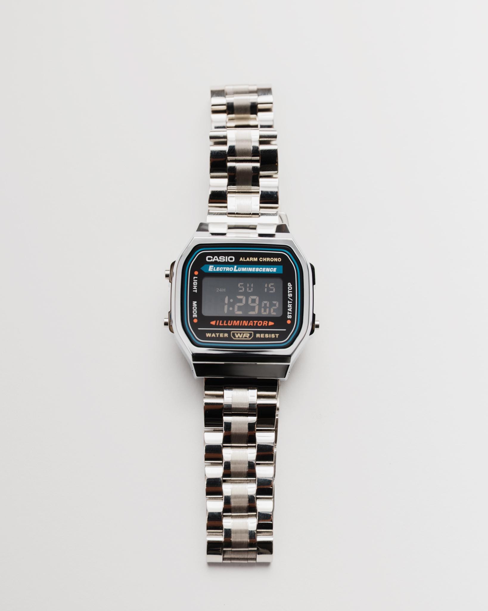 Casio A168 Weighted Metal – Modified Watch With Inverted Screen 