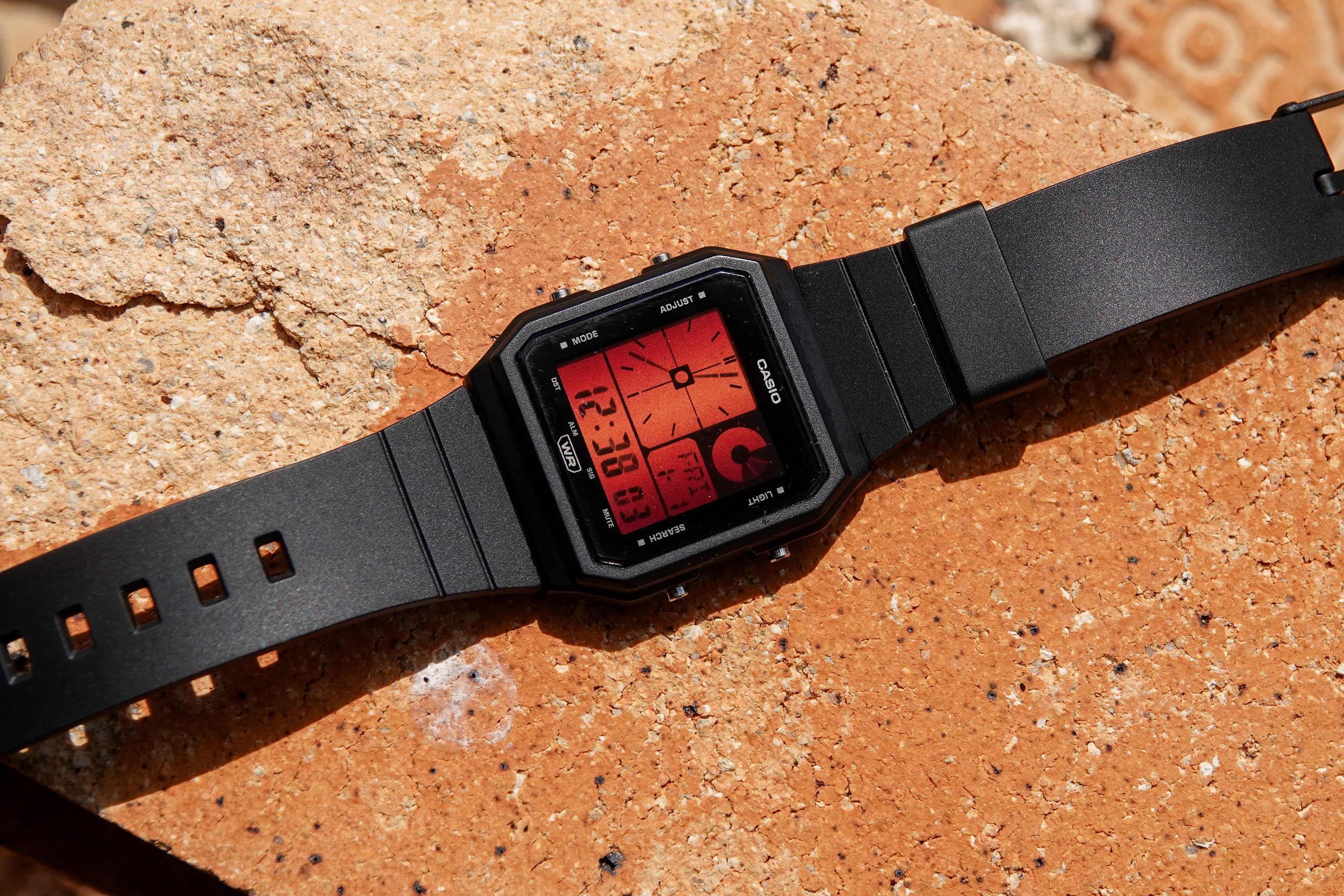 Burgundy Haze – Modified Watch Based on Casio LF20W – Red Gradient