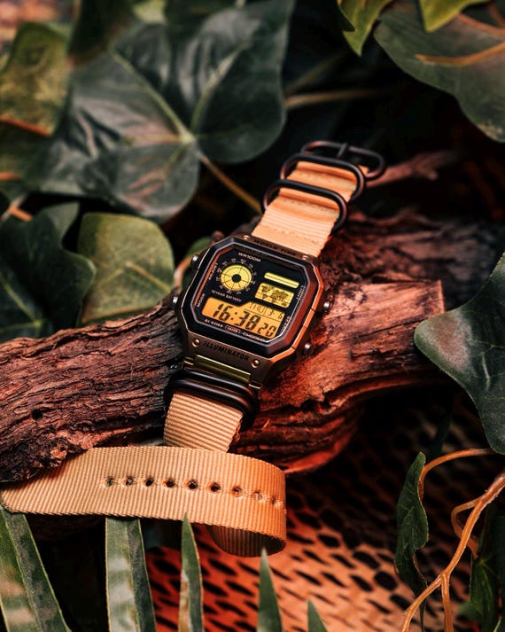 Golden Cruiser – Modified Watch Based on Casio AE-1200 – Orange