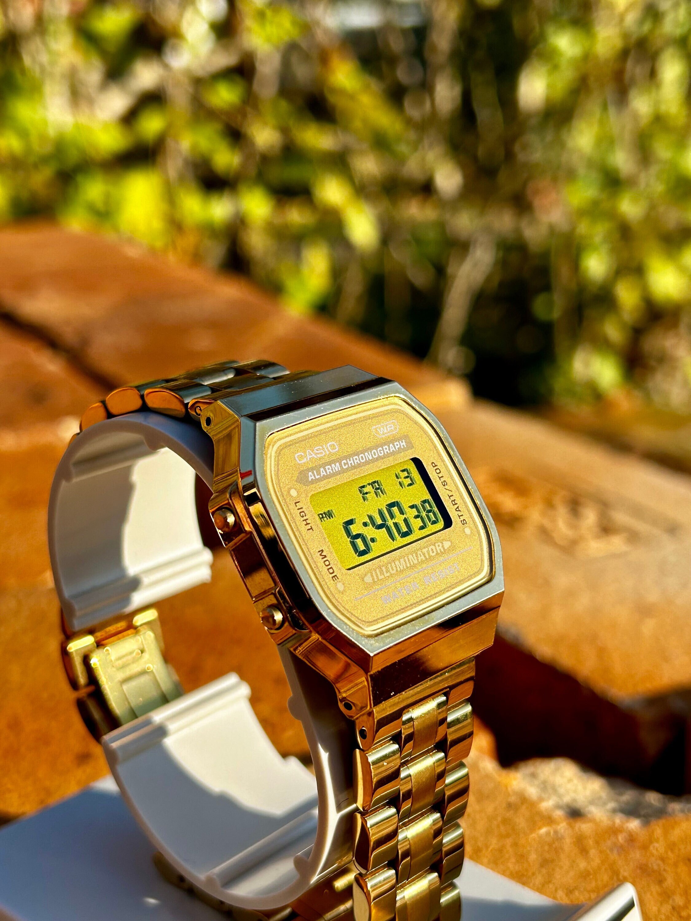 Custom Casio A168 Gewichtetes Metallgold Modifiziertes Custom Casio A168 mit verbessertem schwerem hochwertigem Metallarmband Casio Mod Etsy