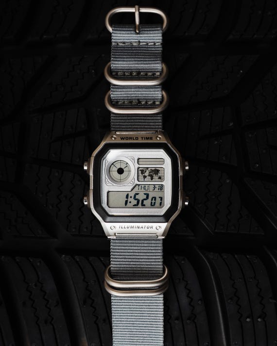 Silver Arrow – Modified Watch Based on Casio AE-1200 – Silver