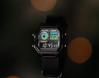 Black Casio World Timer - AE1200WH-1A - Etsy